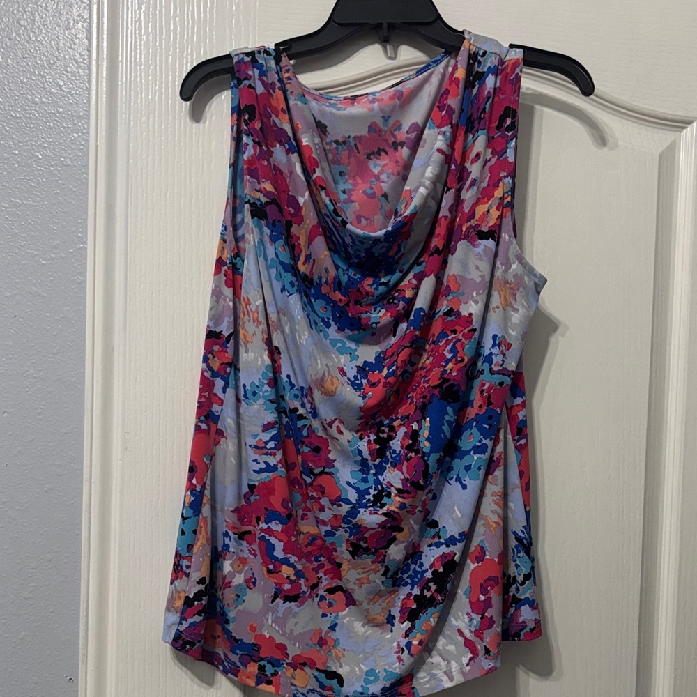 Source Unknown Multicolor Abstract Tank Top - image 1